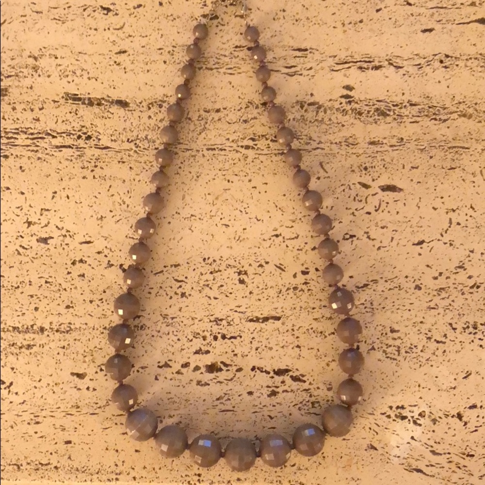 Chunky beaded gray necklace!